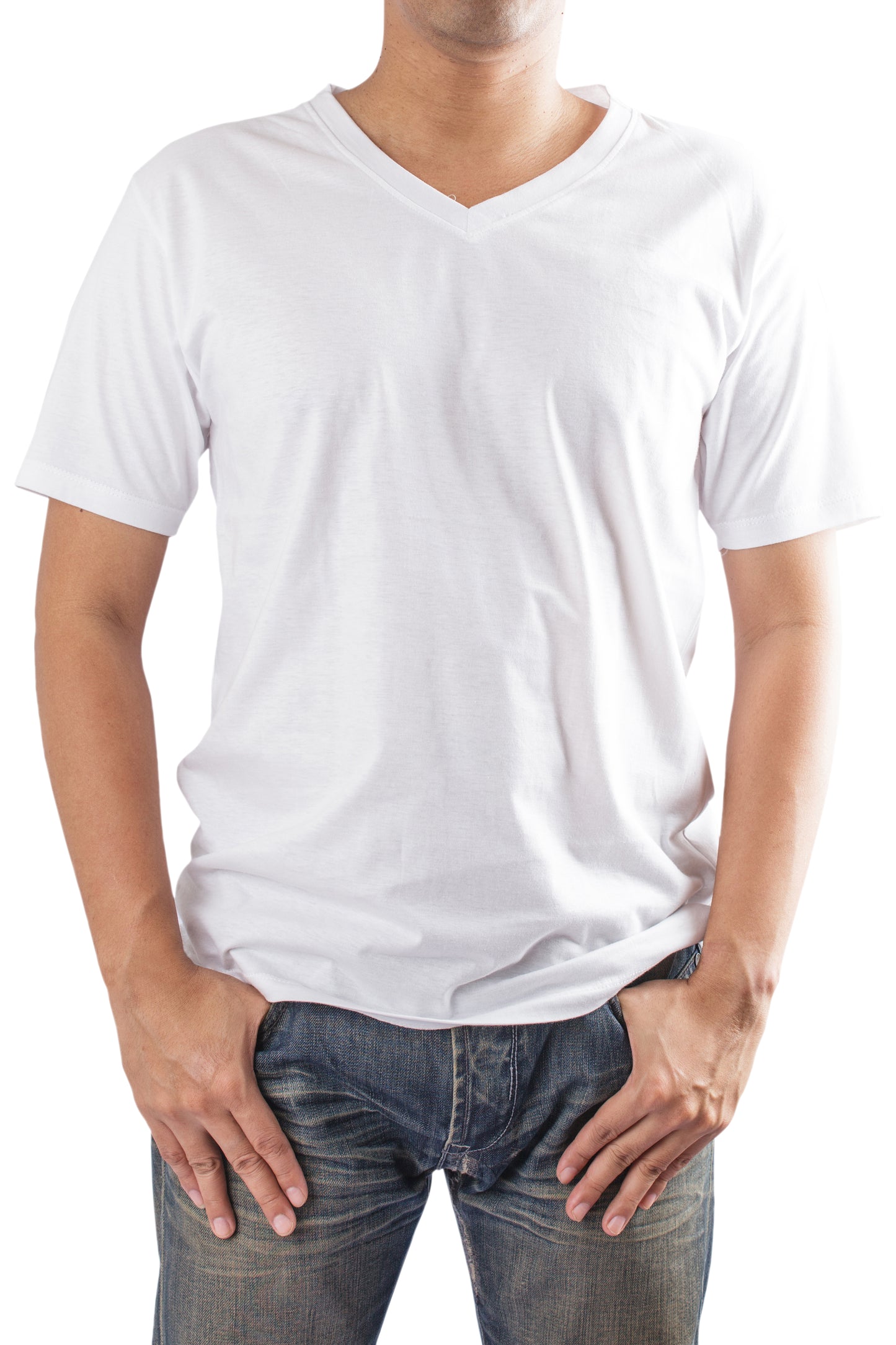 White V Collar T-shirt