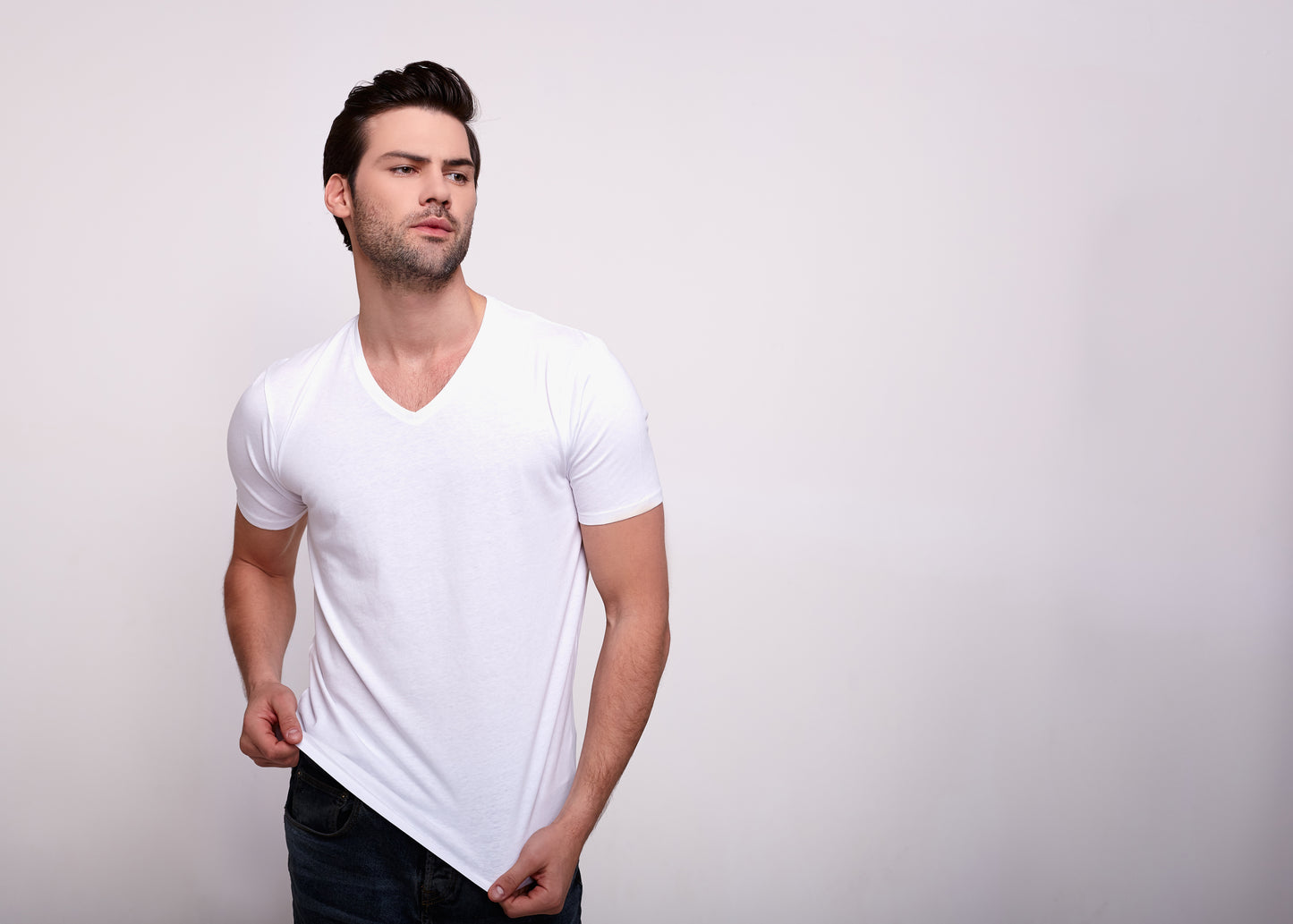 White V Collar T-shirt